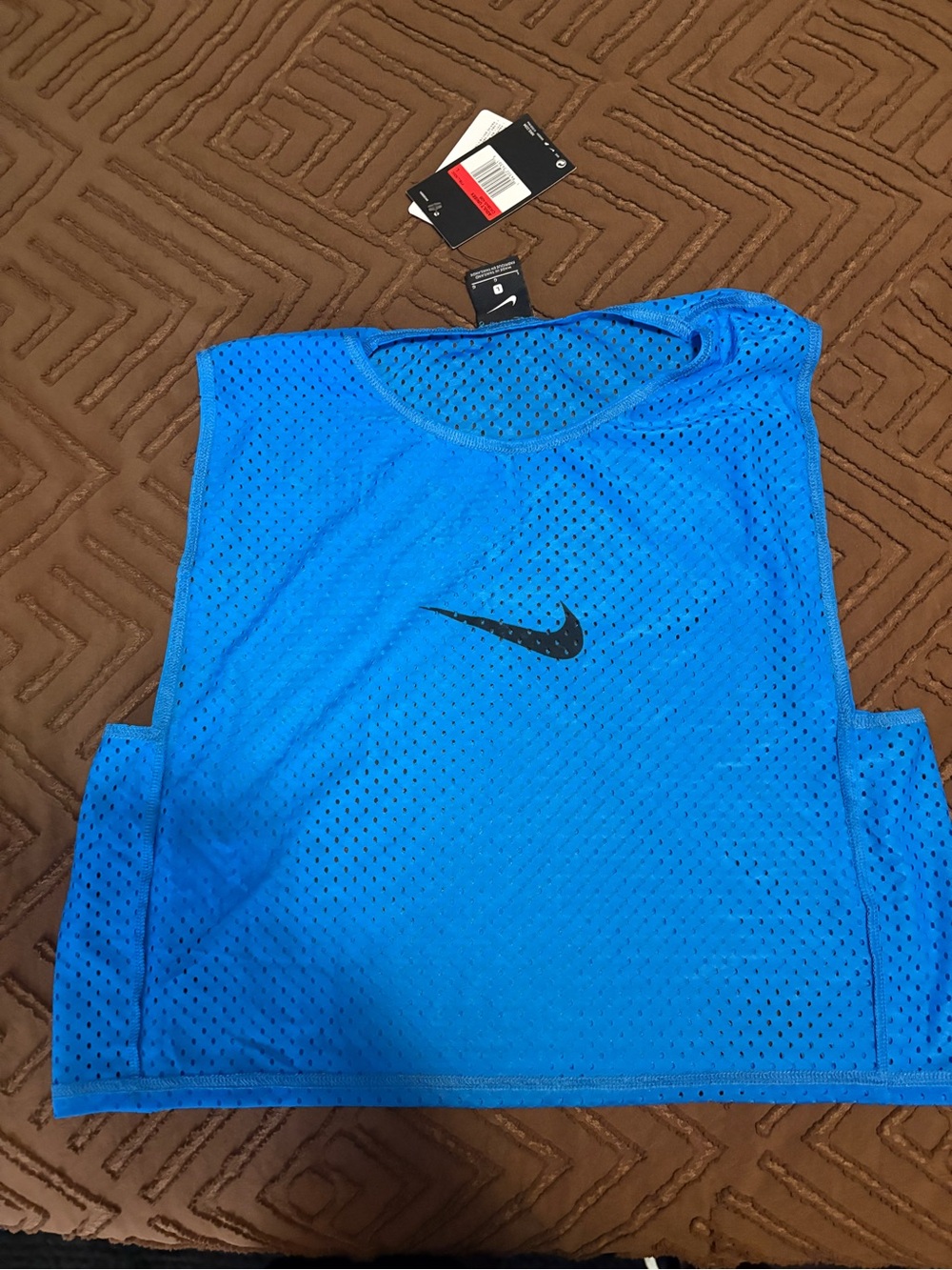 Nike Men’s Bright Blue Mesh Practice Jersey with Black Swoosh